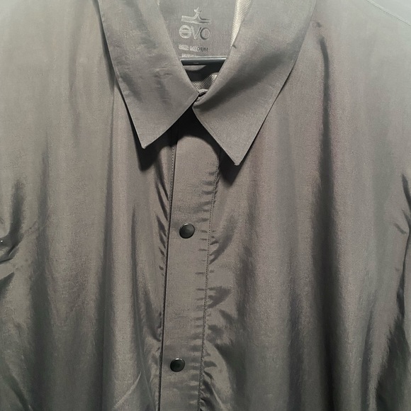 evo black Ballard Coaches Jacket water resistant snap closure windbreaker - Picture 4 of 5